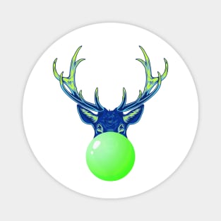 Green Bubblegum Reindeer Magnet